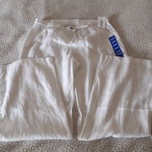 Allen Allen linen white pants